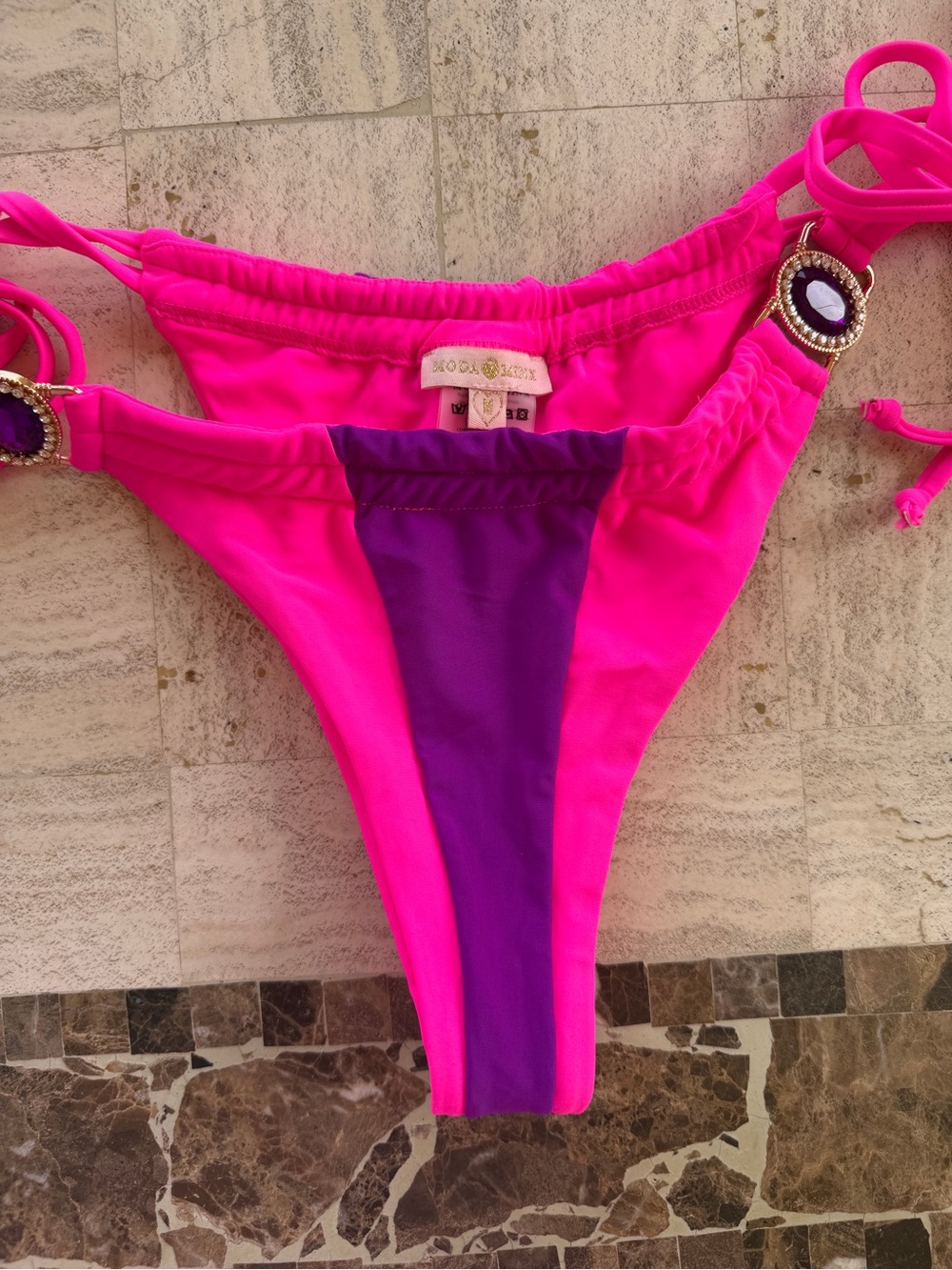 Neon Pink & Purple Accent Women's Bikini Bottom